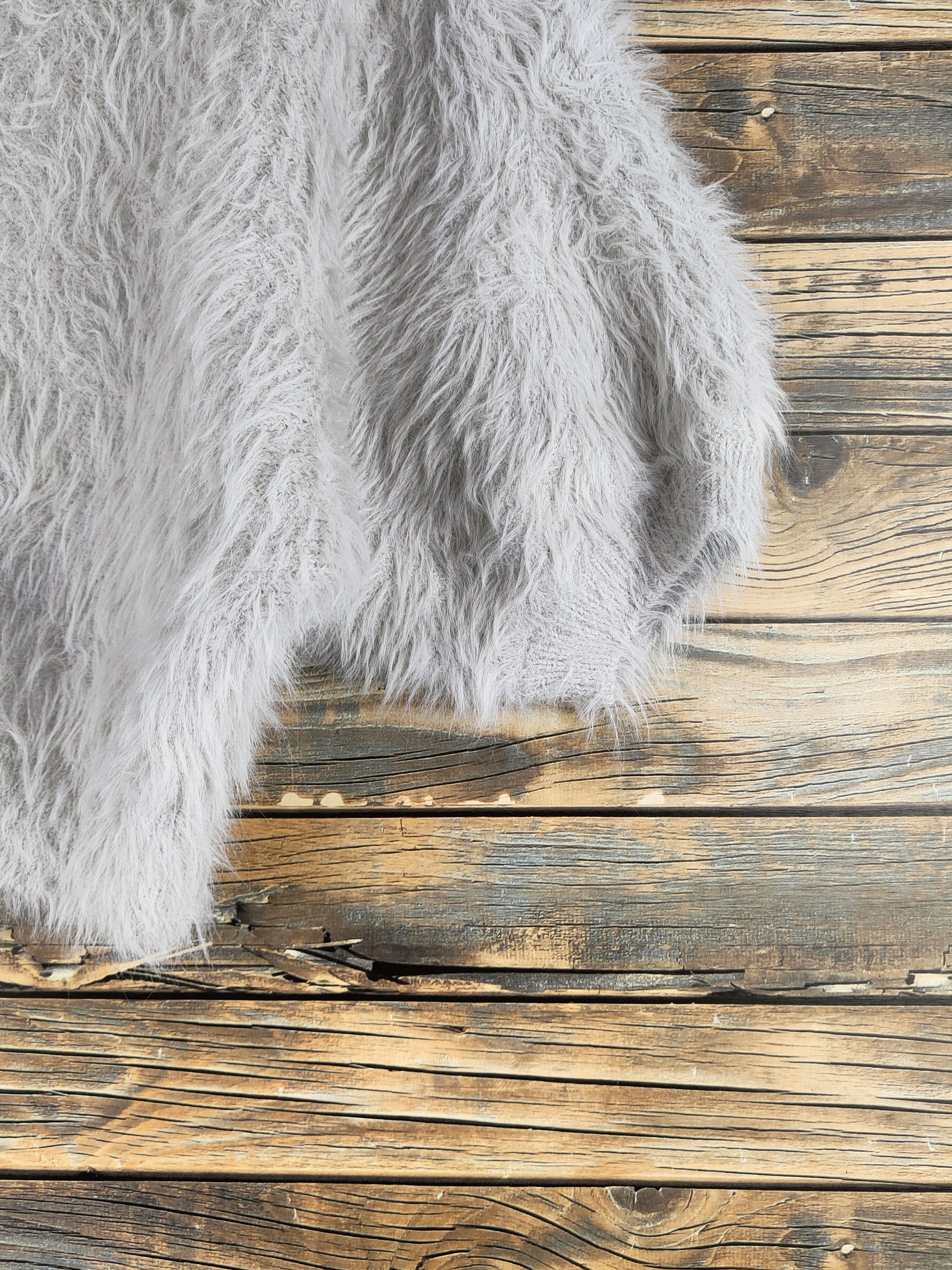 Japanese Brand DL r.p.s Gray Fur Mohair Knitwear #46-460 Size M / US 6-8 / IT 42-44 - 6 Thumbnail