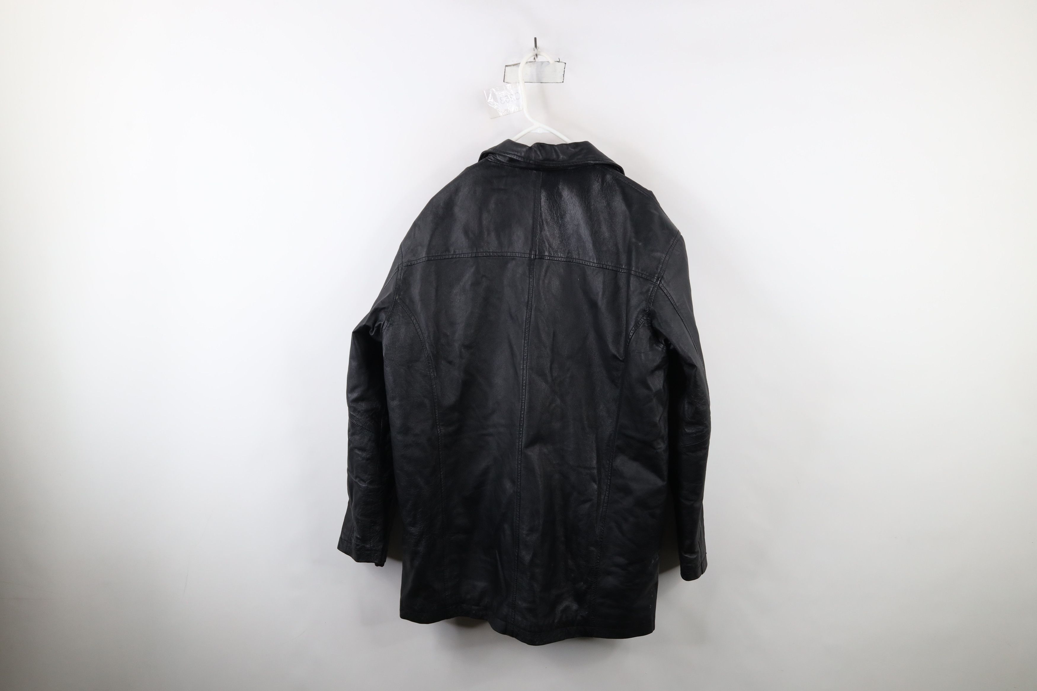 Vintage Vintage 90s Streetwear Leather Full Button Jacket Black Size US M / EU 48-50 / 2 - 14 Thumbnail