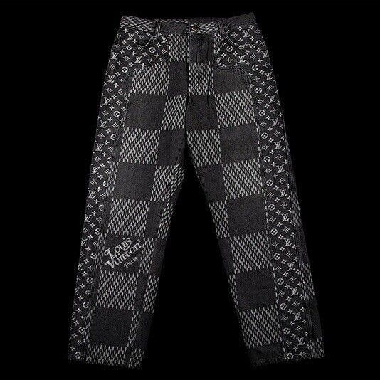 Louis Vuitton LOUIS VUITTON NIGO GIANT DAMIER WAVES MONOGRAM DENIM PANTS Size US 36 / EU 52 - 1 Thumbnail