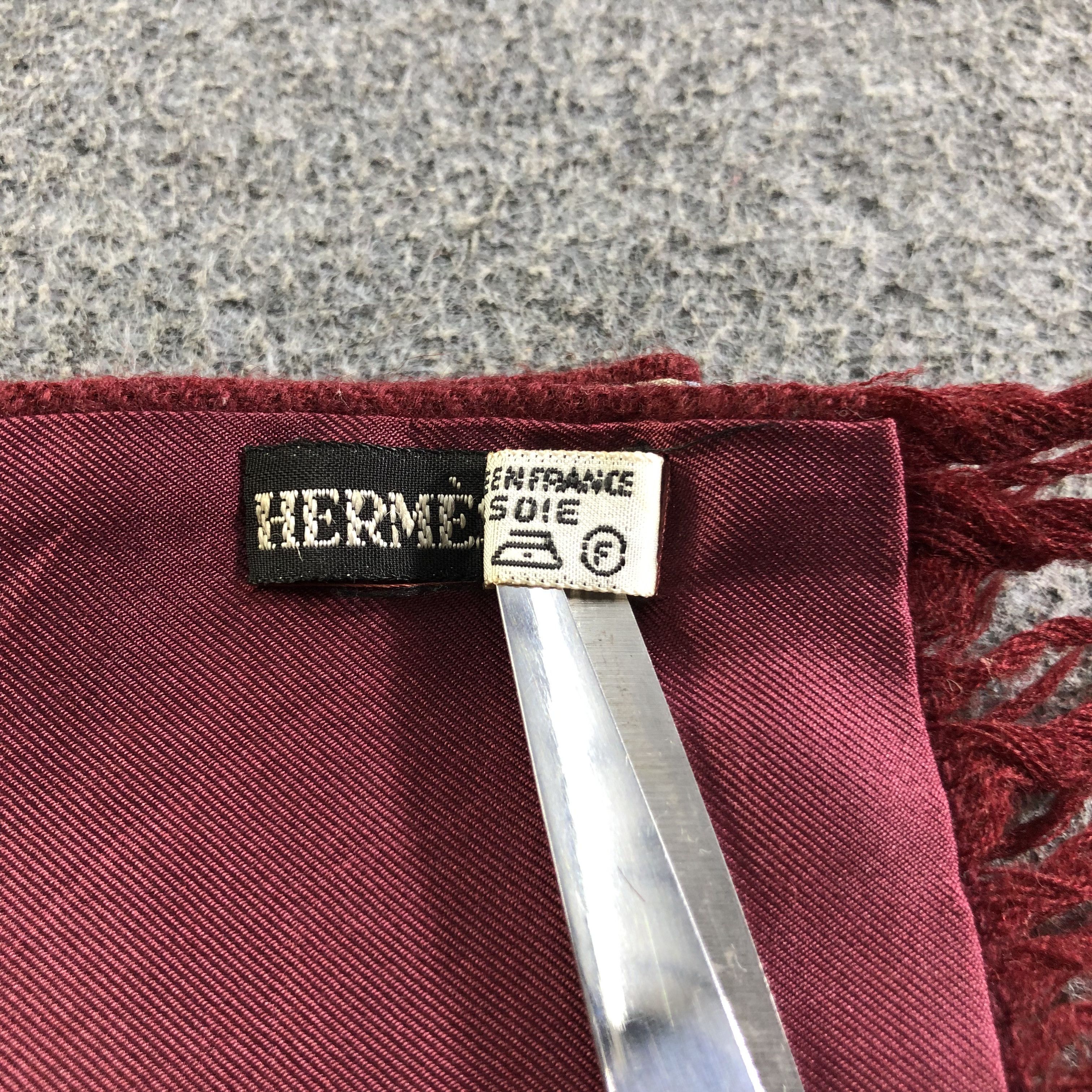 Hermes Hermes Silk/Cashmere/Wool Scarf Muffler Neckwear V2170 Size ONE SIZE - 6 Thumbnail