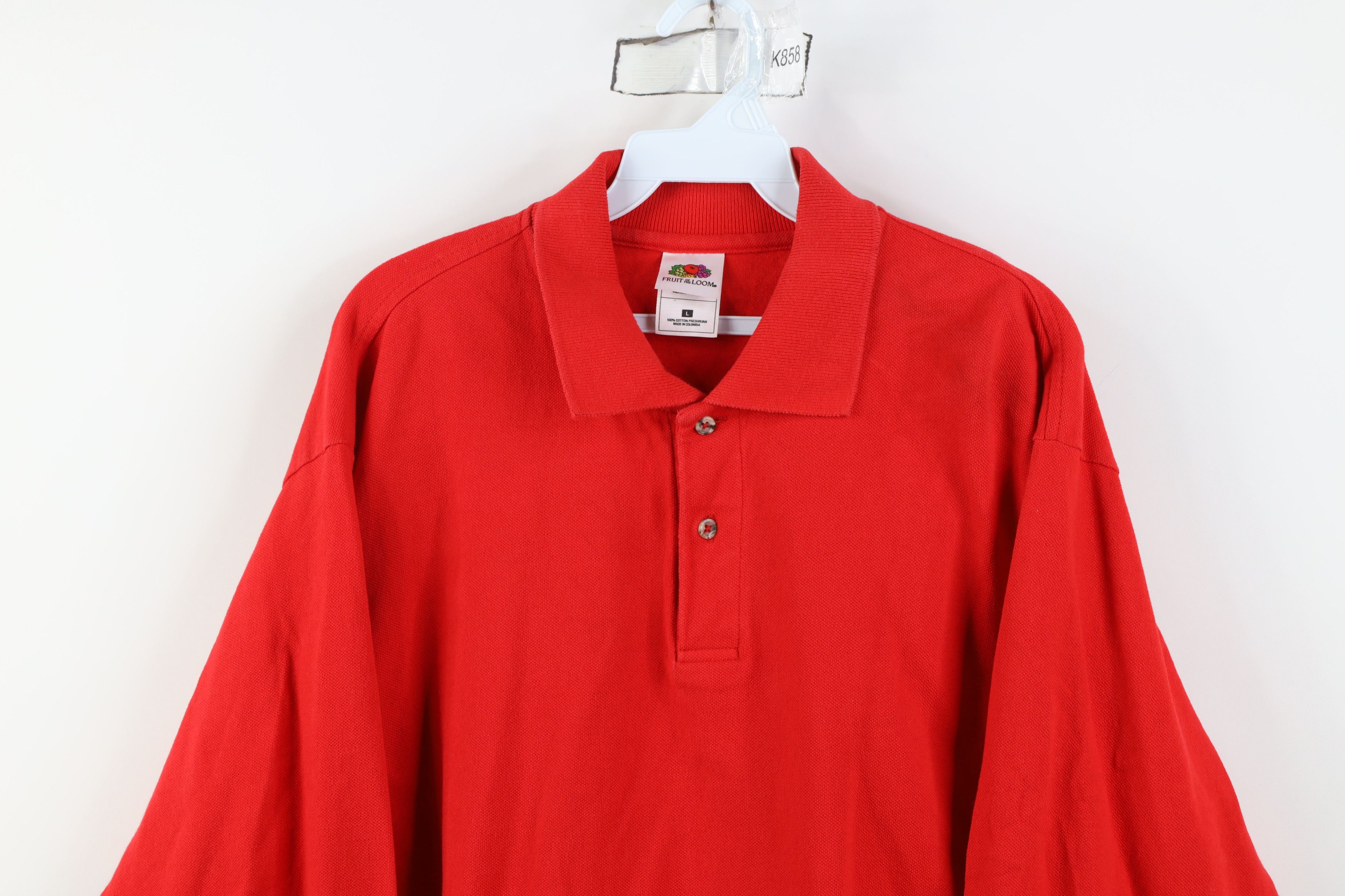 Vintage Vintage 90s Streetwear Long Sleeve Rugby Polo Shirt Red Size US L / EU 52-54 / 3 - 2 Thumbnail