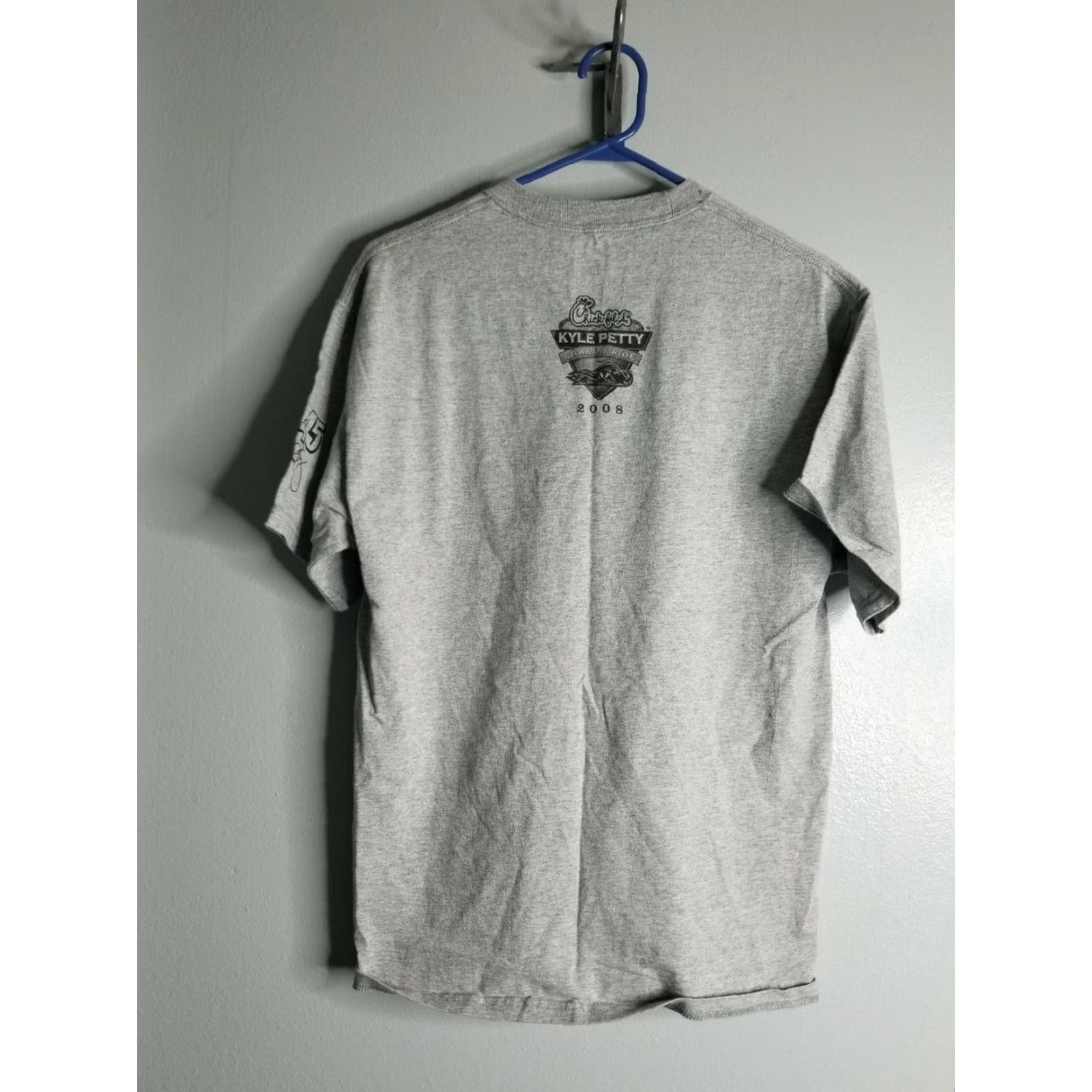 Hanes Chick-fil-a Kyle Petty Charity Ride T-Shirt Double-Sided Adult M Gray Graphic Tee Size US M / EU 48-50 / 2 - 3 Thumbnail