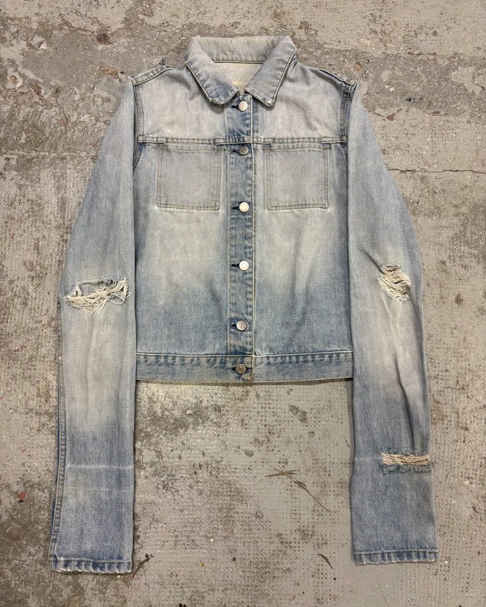 Helmut Lang 1990s Helmut Lang Blue Denim Distressed Jacket Size S / US 4 / IT 40 - 1 Thumbnail