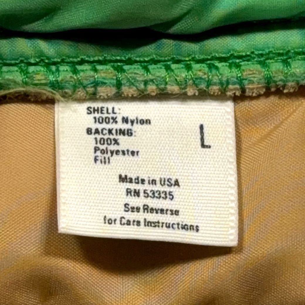 Industrie VINTAGE Unbranded Puffer Vest Shirt Mens LARGE Green 80s USA Quilted Nylon Front Pockets Size US L / EU 52-54 / 3 - 7 Thumbnail