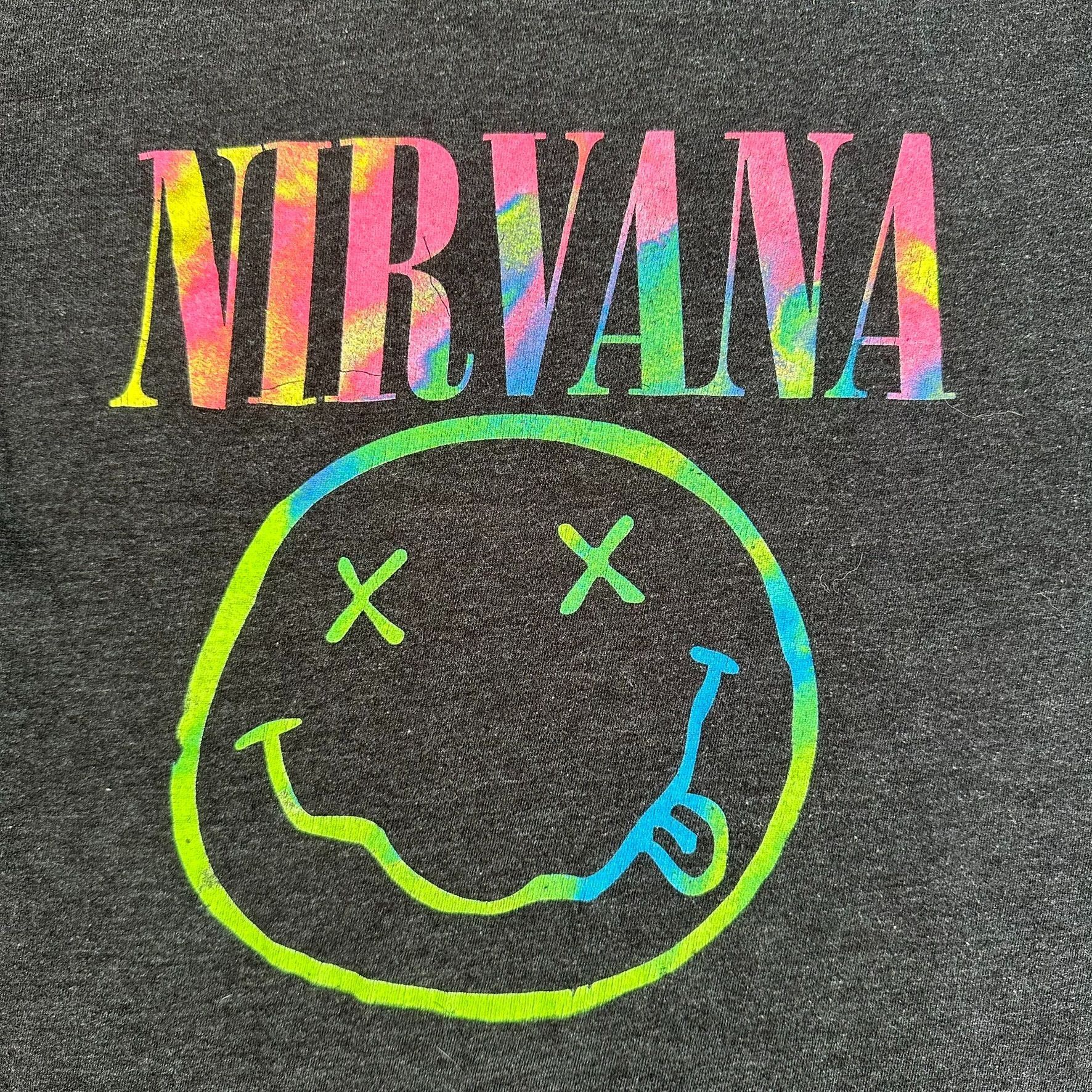 Nirvana Vintage Y2K Nirvana Smiley T-Shirt Grunge Rock Band Logo Tee Size US XS / EU 42 / 0 - 3 Thumbnail