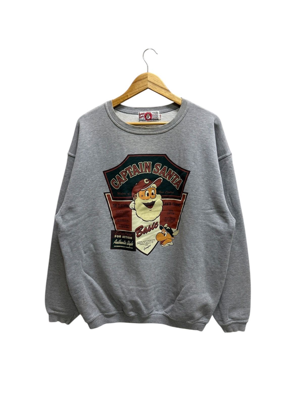 Vintage Vintage 90s Captain Santa Sweatshirt Size US XL / EU 56 / 4 - 1 Thumbnail
