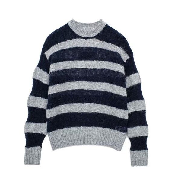 Zara NWOT ZARA WOOL BLEND FRENCH STRIPED SWEATER LIGHTWEIGHT Size S / US 4 / IT 40 - 1 Thumbnail
