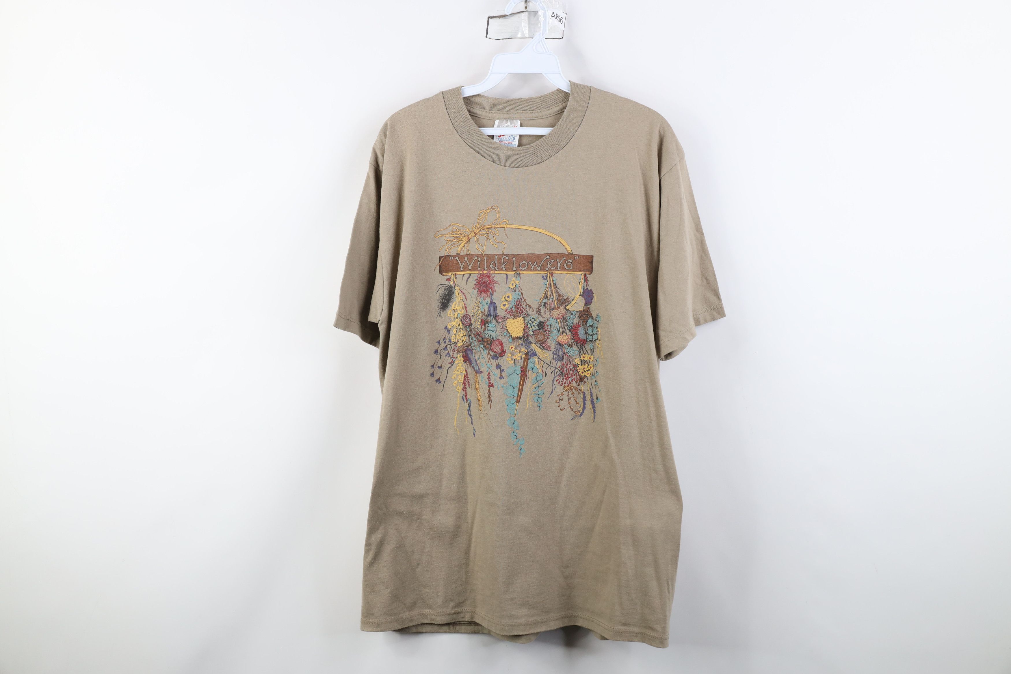 Vintage Vintage 90s Streetwear Spell Wildflowers Nature T-Shirt USA Size L / US 10 / IT 46 - 1 Thumbnail
