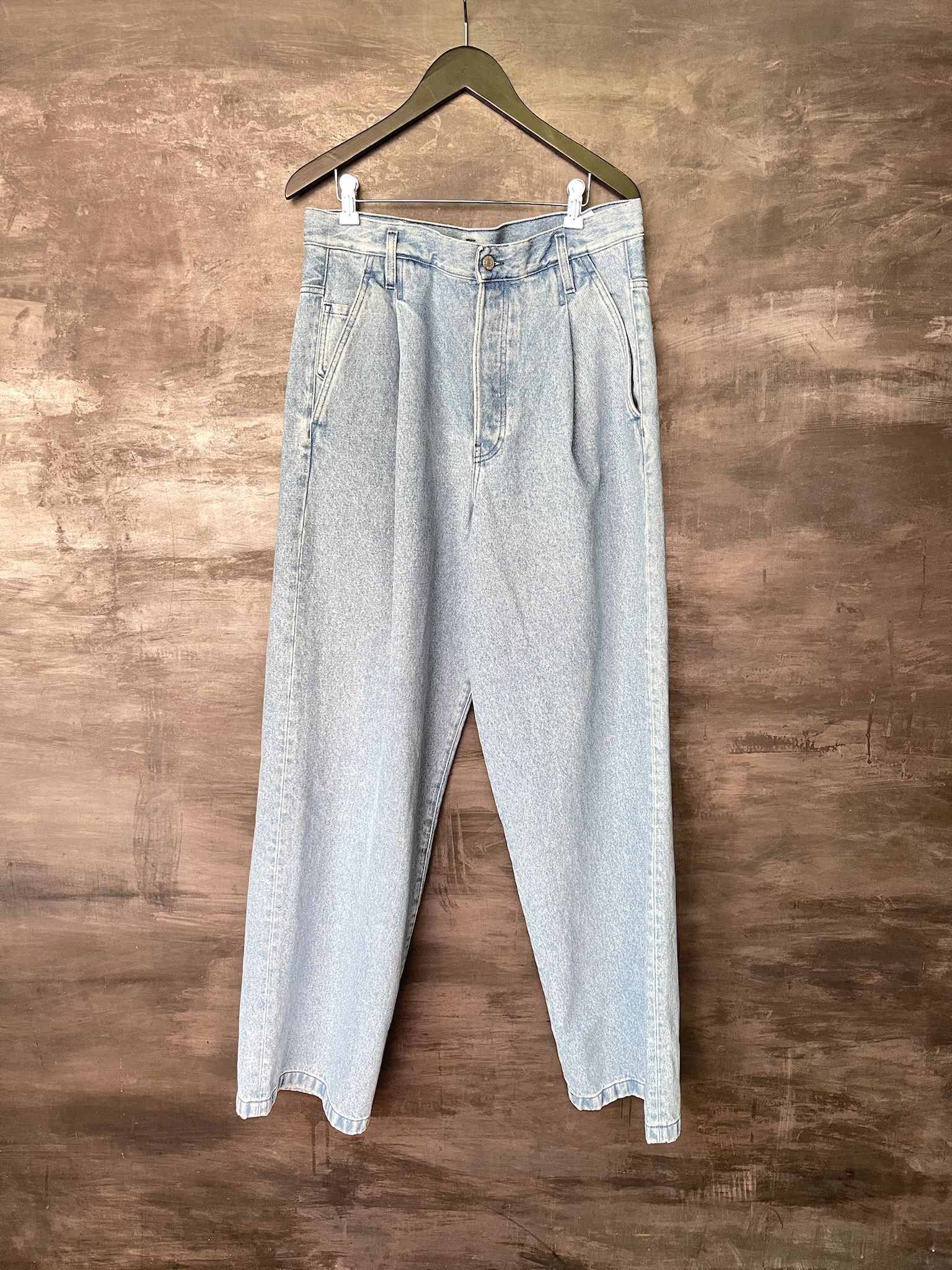 DRIES VAN NOTEN Men High Waisted Denim Pleated Pants