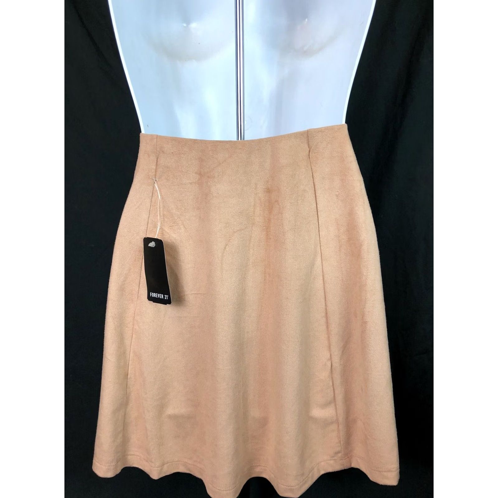 Forever 21 FOREVER 21 Skirt Flare Mini Swing Tan Faux Suede 29"W M Vintage 90s Bohemian Western Hippie Country Casual Party/Cocktail Workwear Women Size 32" / US 10 / IT 46 - 3 Thumbnail