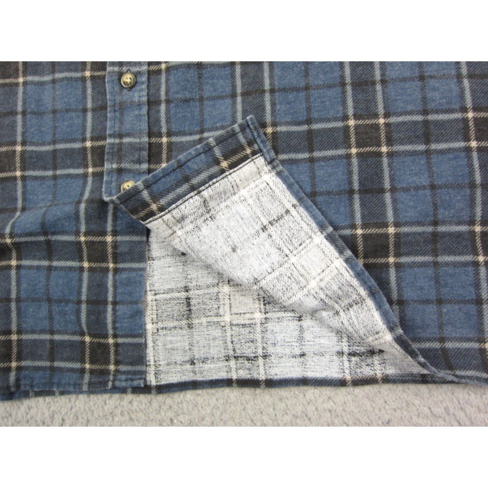 Vintage VINTAGE Puritan Shirt Mens XLT Blue Plaid Flannel Made in USA Button-Up Shirt Mens Big & Tall 90s Retro Casual Cotton Size US XL / EU 56 / 4 - 4 Thumbnail