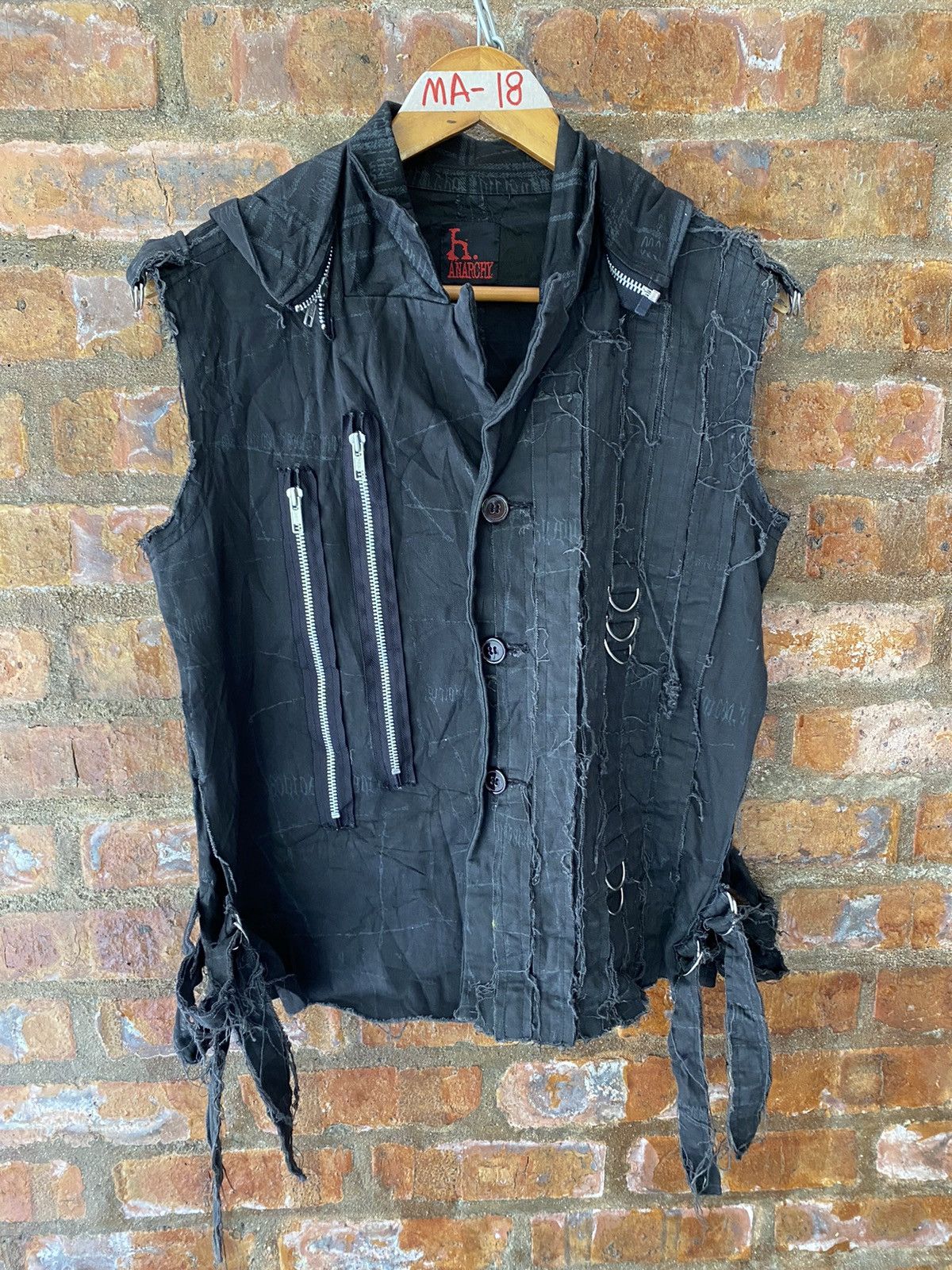 Japanese Brand 2000s H.Anarchy Naoto HAGI distressed fringe Punk Gothic Size US M / EU 48-50 / 2 - 2 Thumbnail