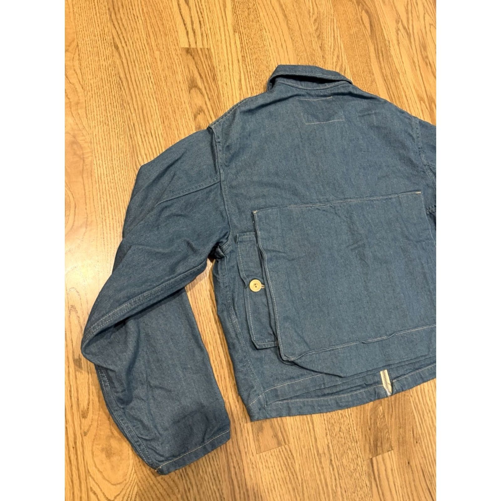 Levi's VINTAGE Levi's Made & Crafted Denim Cropped Jacket Mens 2XS Blue Denim Jacket Crop Cropped Wit Cottn USA 50s Fishing Style Size US XXS / EU 40 - 3 Thumbnail