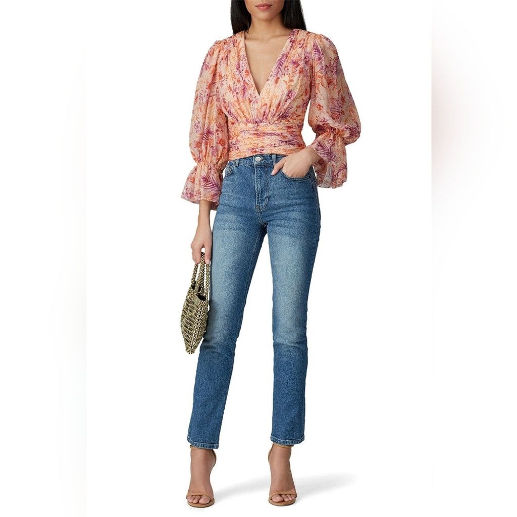 Amur EUC Amur Gitana Floral Silk Cropped Blouse Size S / US 4 / IT 40 - 3 Thumbnail