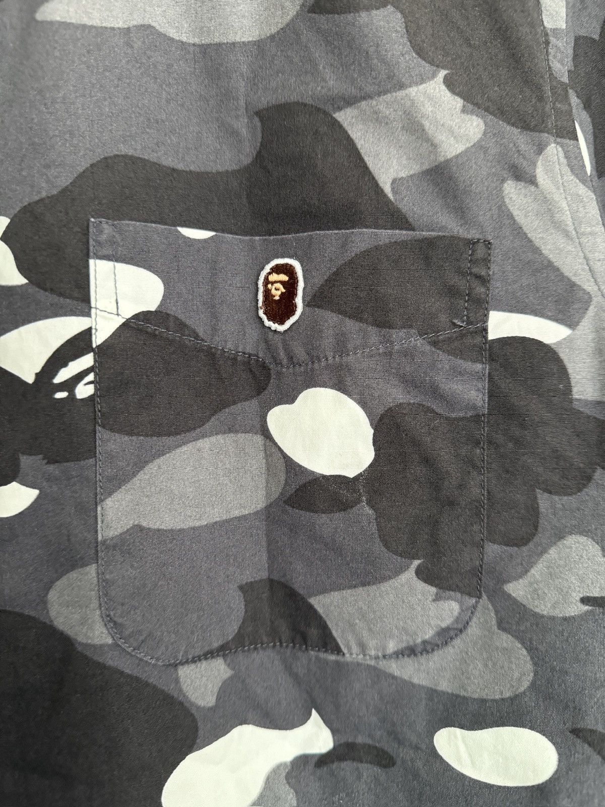 Bape Bape - Grey Glow-In-The-Dark Camo Short Sleeve Shirt - Sz M Size US M / EU 48-50 / 2 - 3 Thumbnail
