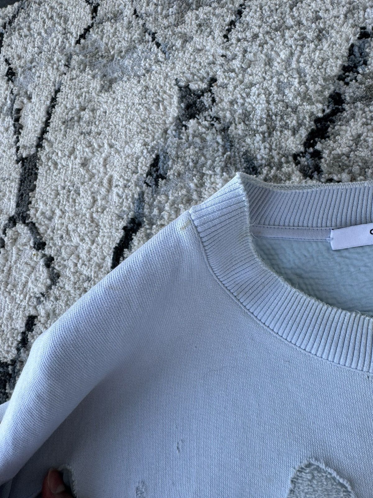 Givenchy Givenchy Baby Blue Destroyed/Distressed Logo Crewneck Size US L / EU 52-54 / 3 - 3 Thumbnail