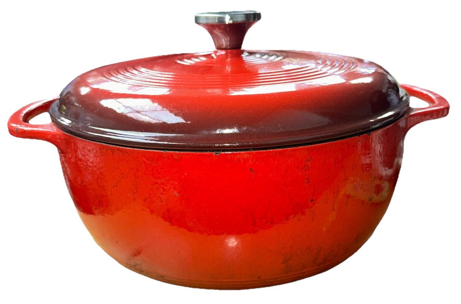 Other Lodge Cast Iron Porcelain Enameled 6 qt Dutch Oven Red Size ONE SIZE - 5 Thumbnail