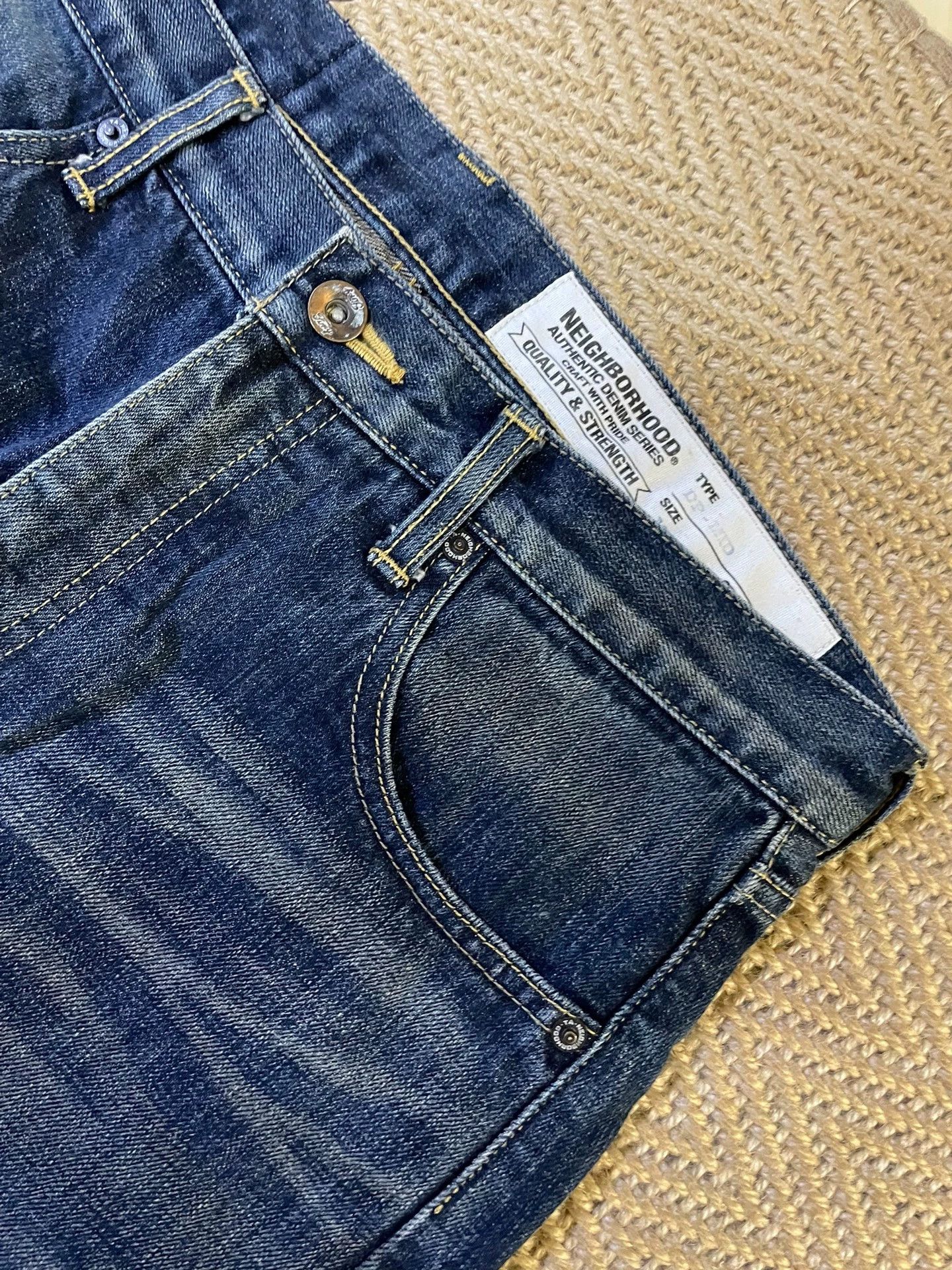 Neighborhood NBHD DP-MID M Blue Natural Wash Distressed Jeans LN Size US 32 / EU 48 - 4 Thumbnail