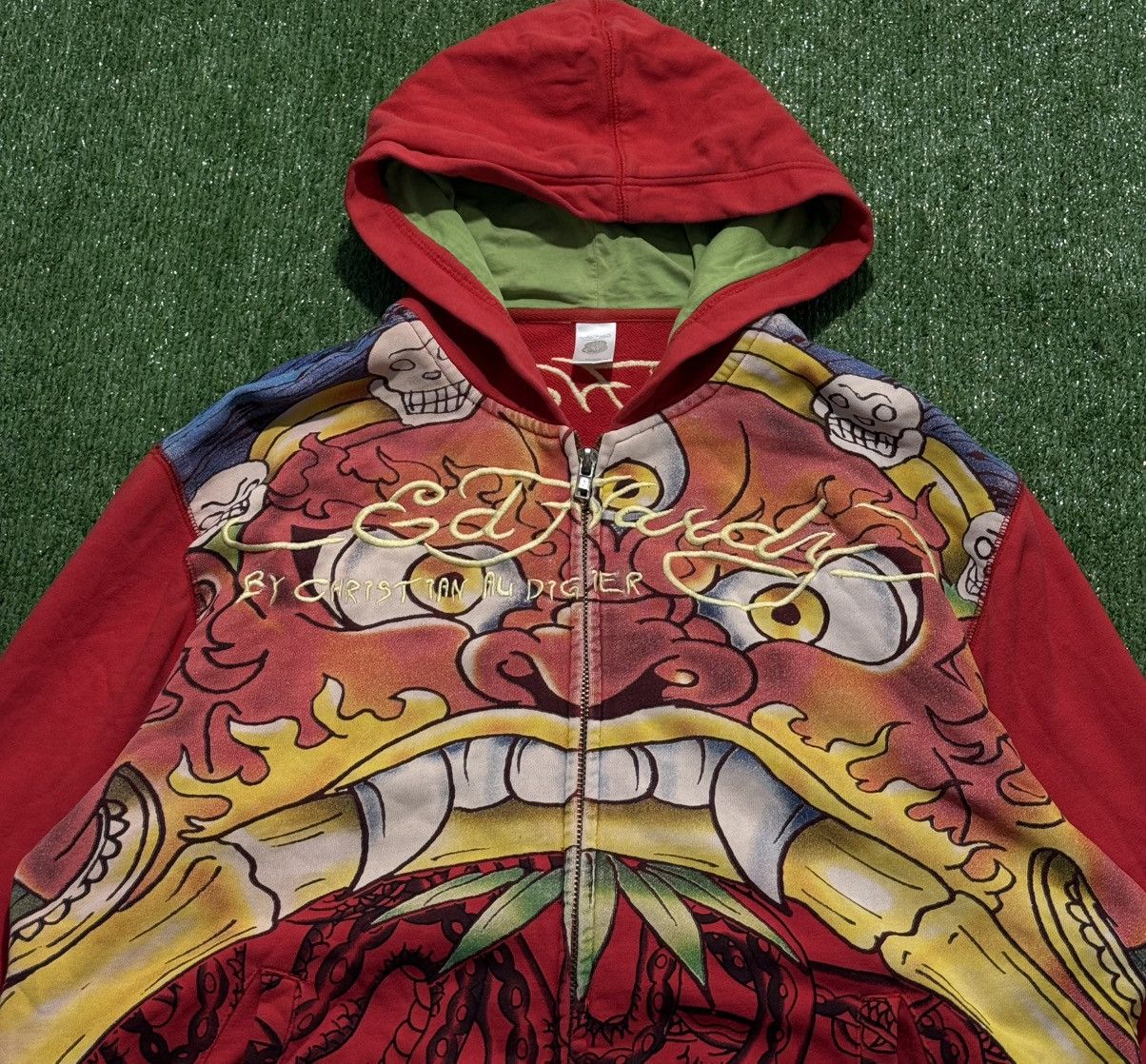 Ed Hardy Vintage Ed Hardy by Christian Audigie Zip Hoodie Y2K Dragon Size US XL / EU 56 / 4 - 4 Thumbnail