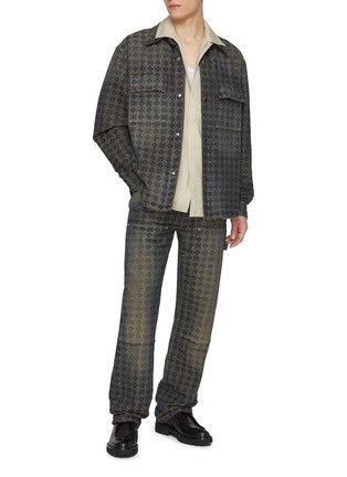 Amiri o1h1sh10525 Ma Quad Jacquard Overshirt in Dark Blue Size US M / EU 48-50 / 2 - 2 Thumbnail