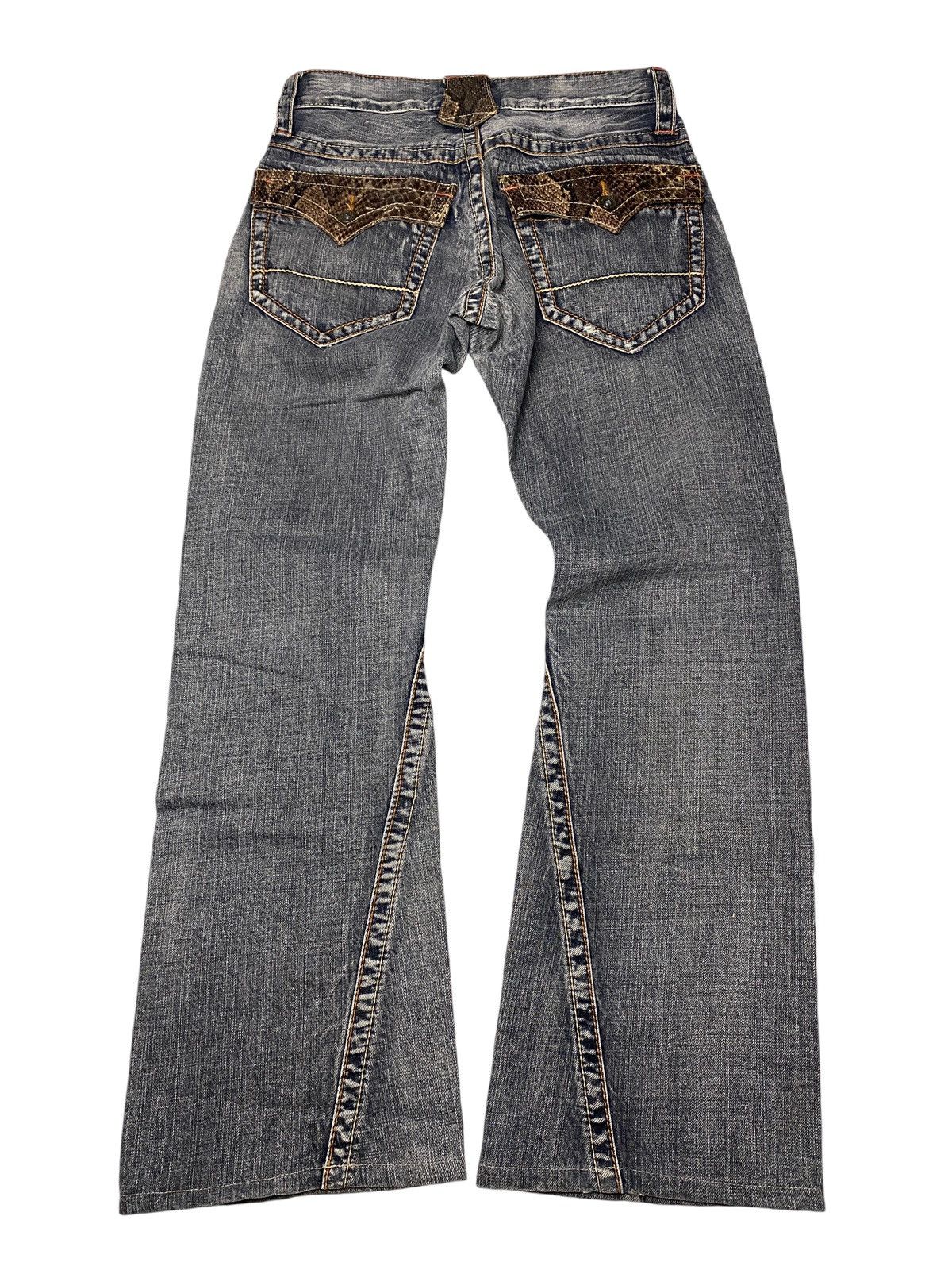 If Six Was Nine 2000's Semantic Design Flared Snakeskin Spiral Jeans Size US 28 / EU 44 - 2 Thumbnail