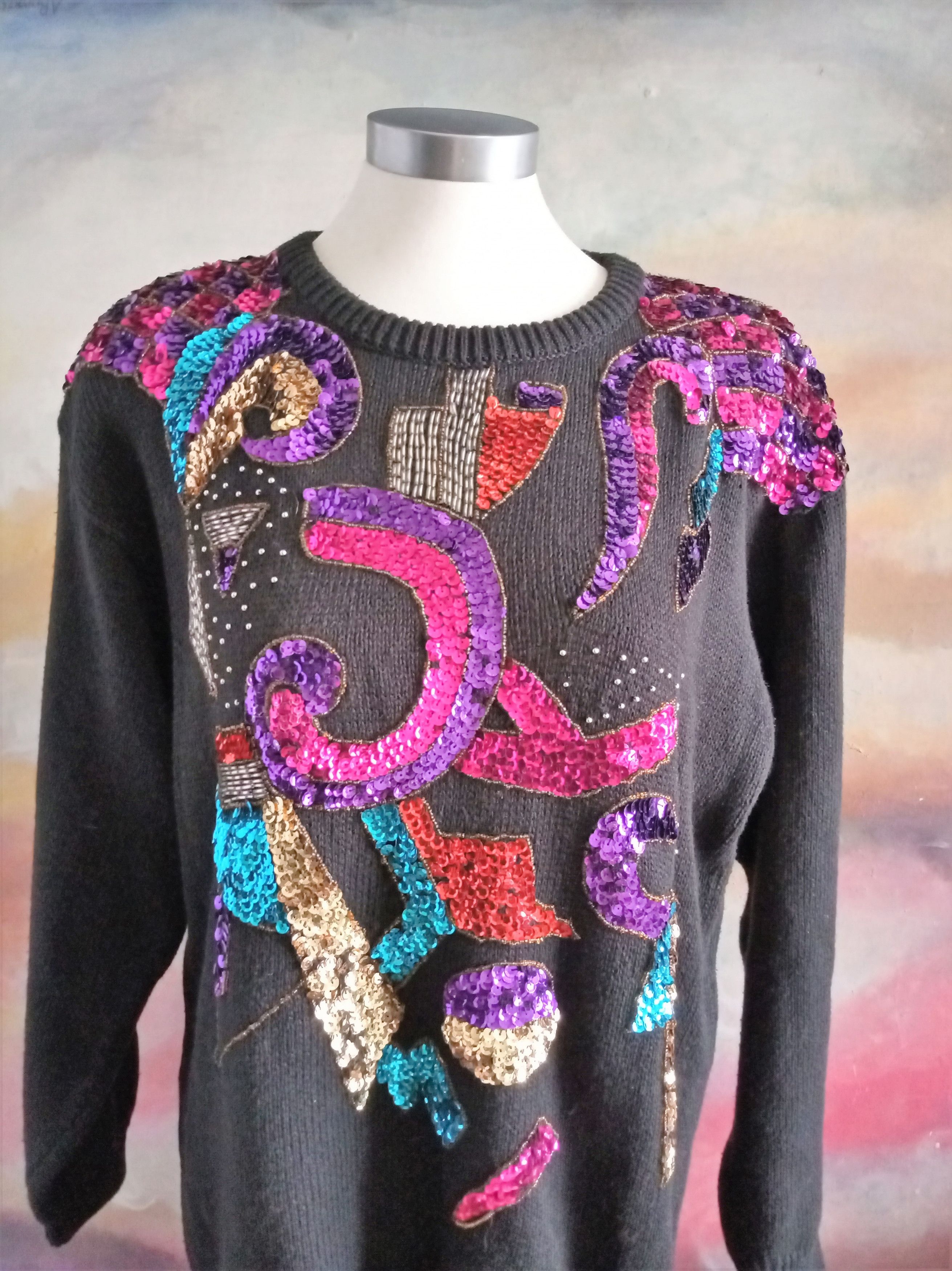 Vintage Unisex True Vintage Sequin Sweater Size ONE SIZE - 3 Thumbnail