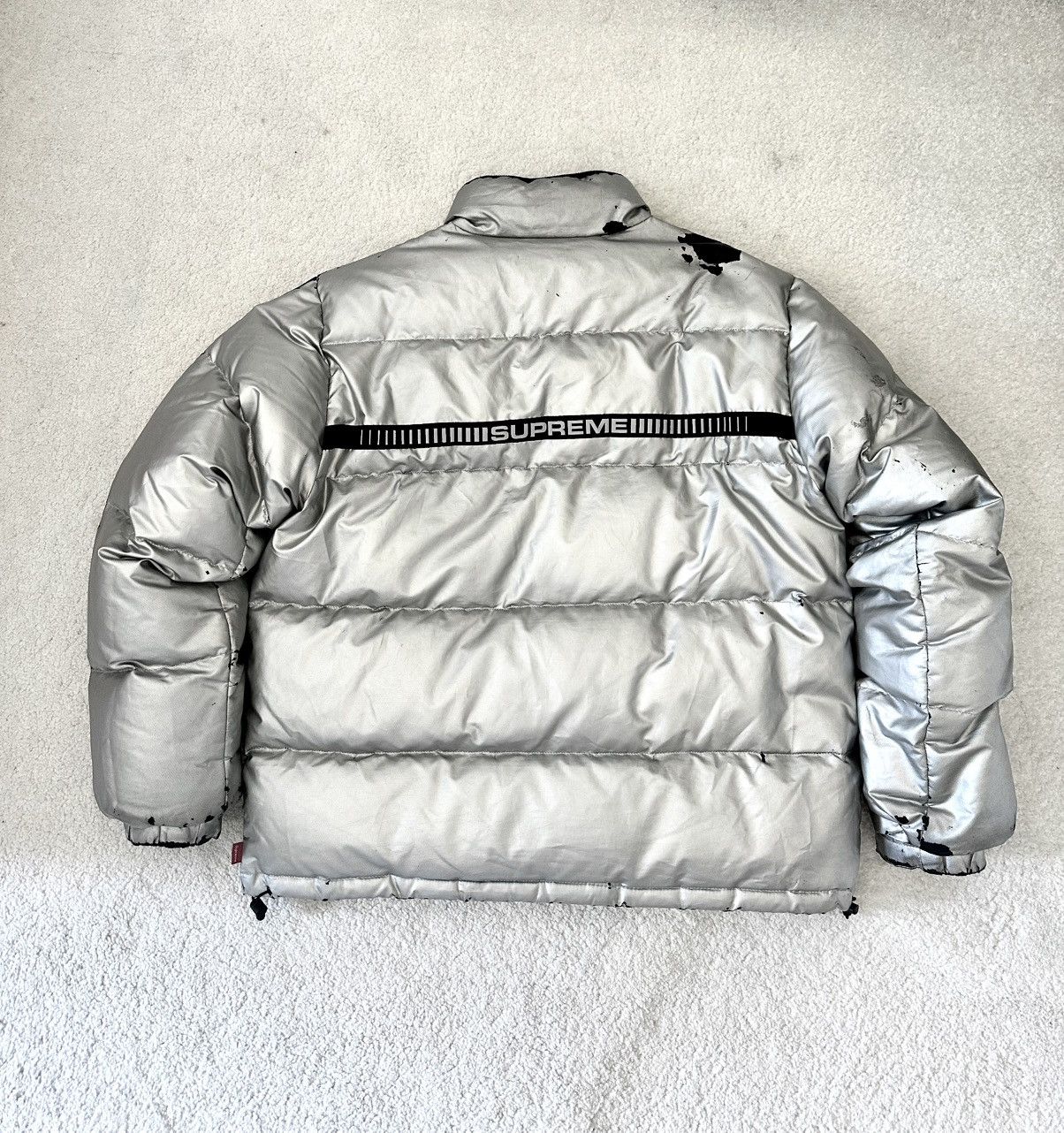 Supreme Supreme silver puffer jacket with reflective sleeves Size US L / EU 52-54 / 3 - 5 Thumbnail