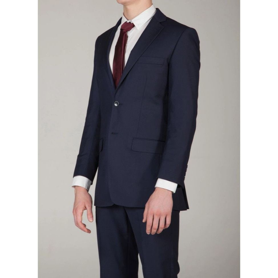 Other Mens Navy Blue Classic 2-Button Suit Polyester & Rayon Unhem Size 42R - 5 Thumbnail