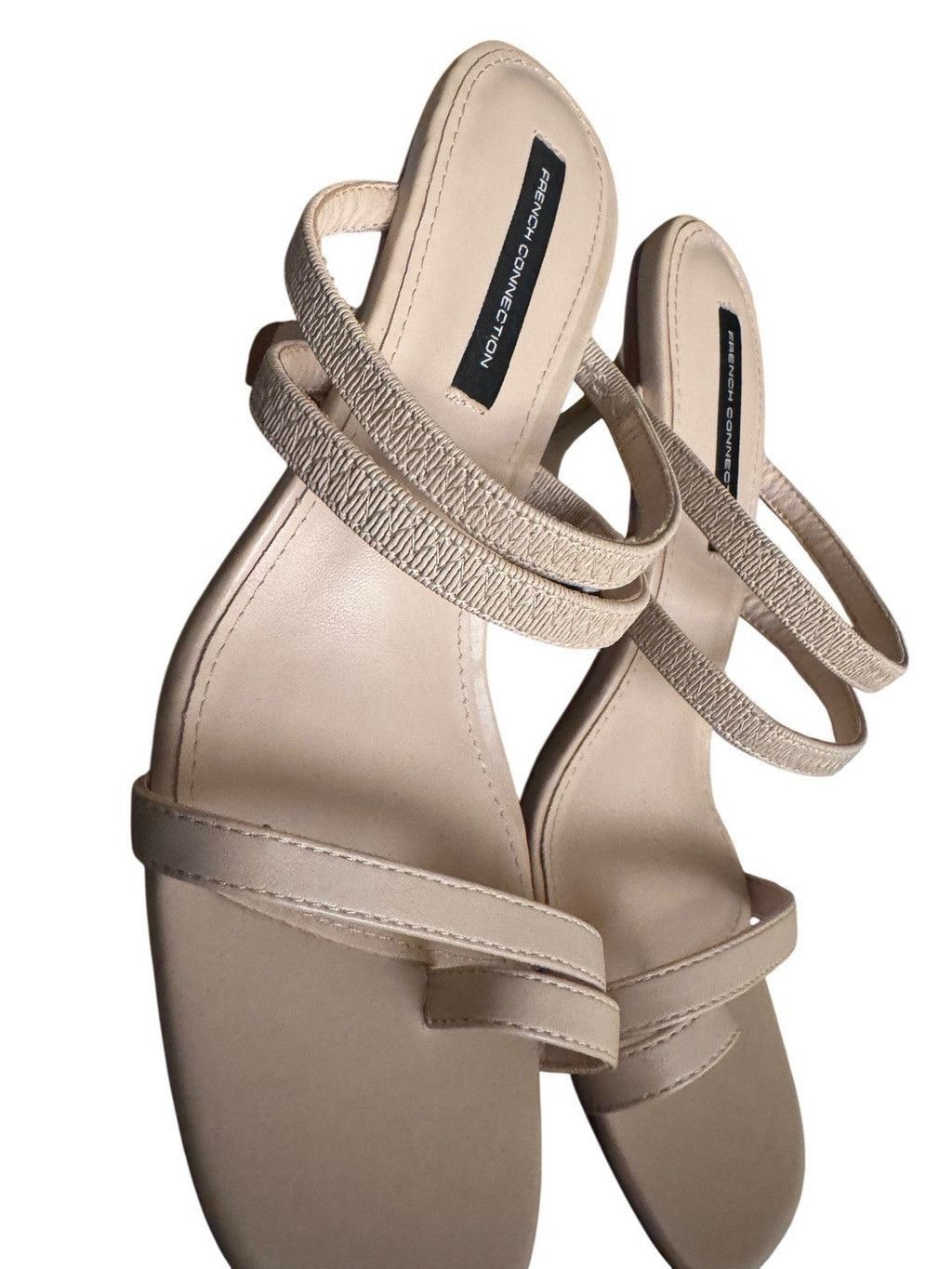 French Connection French Connection Flared Heeled Sandals-Nude Size 10 Size US 10 / IT 40 - 3 Thumbnail