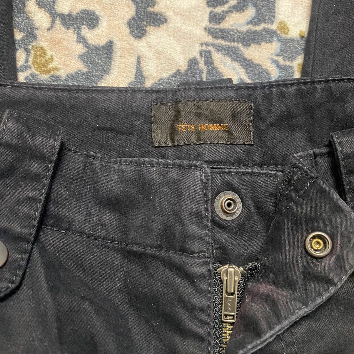 Tete Homme TETE HOMME Black Moleskin Bondage Cargo Pants Size US 32 / EU 48 - 18 Thumbnail