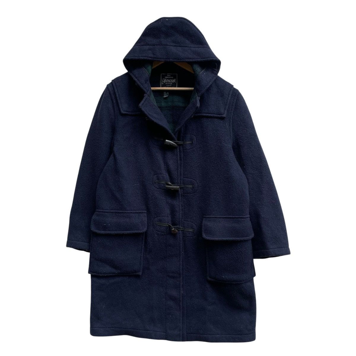 Autumn Cashmere × Gloverall 💥Vintage Gloverall Duffle Coat Checked Lined Hooded Jacket Size US M / EU 48-50 / 2 - 1 Thumbnail