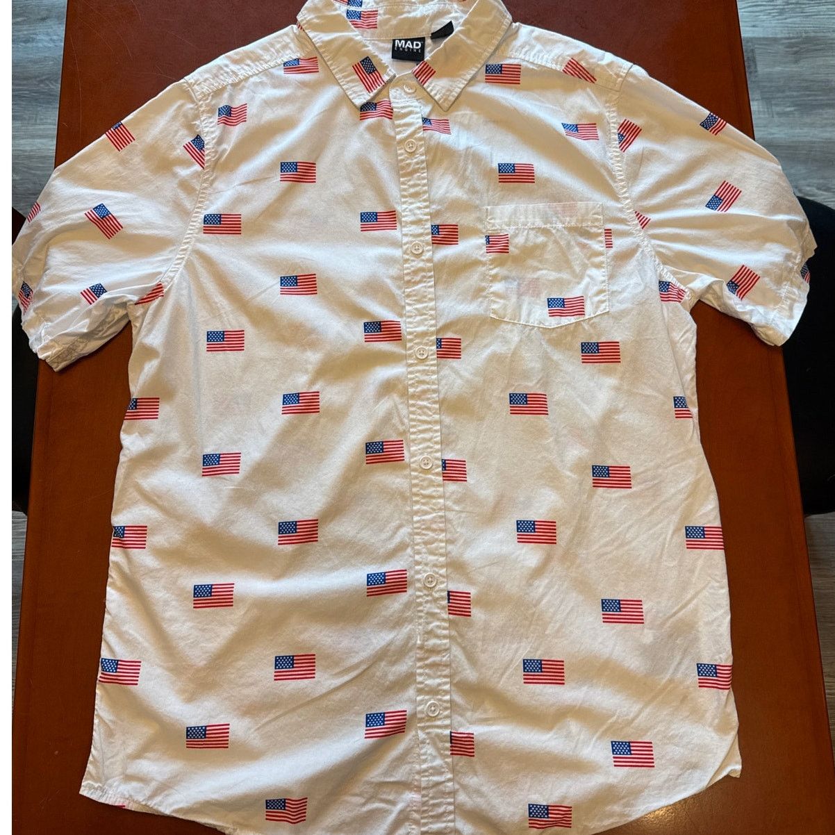 Mad Engine Mad Engine Mens American Flag Casual Button Down L USA Size US L / EU 52-54 / 3 - 2 Thumbnail