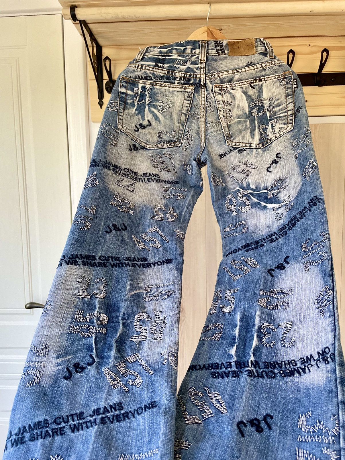 Japanese Brand × Vintage Crazy Vintage Y2K Archive Avant Garde Blue Denim Jeans Size US 30 / EU 46 - 4 Thumbnail
