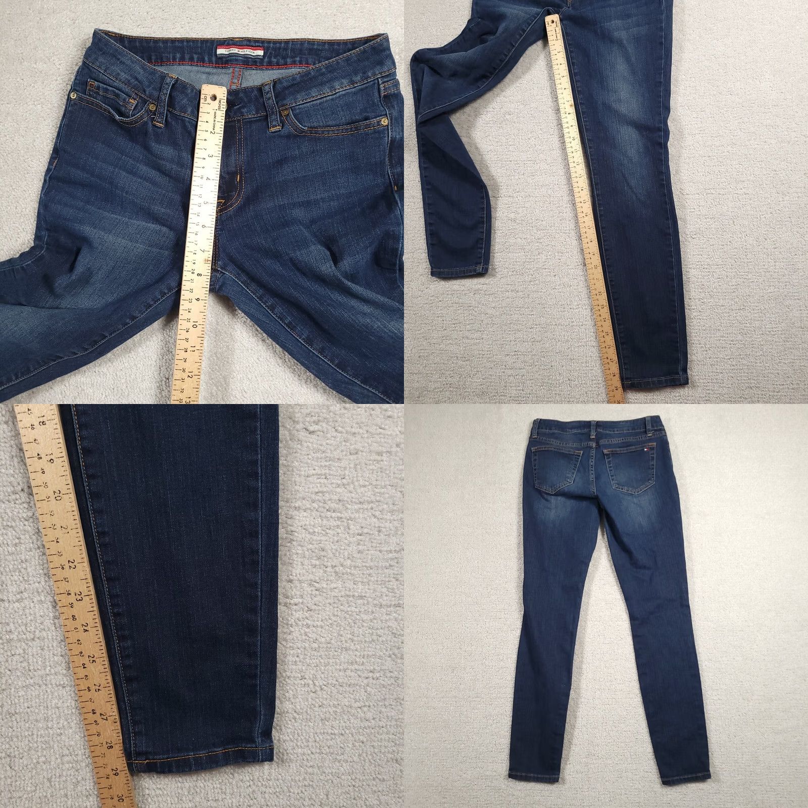 Tommy Hilfiger Tommy Hilfiger Denim Jeans Women's 2R Skinny Low Rise Logo Dark Wash Blue 5-Pocket Classic Slim Fit Mens? (note: final must not add uncertain gender) Size 26" / US 2 / IT 38 - 8 Thumbnail