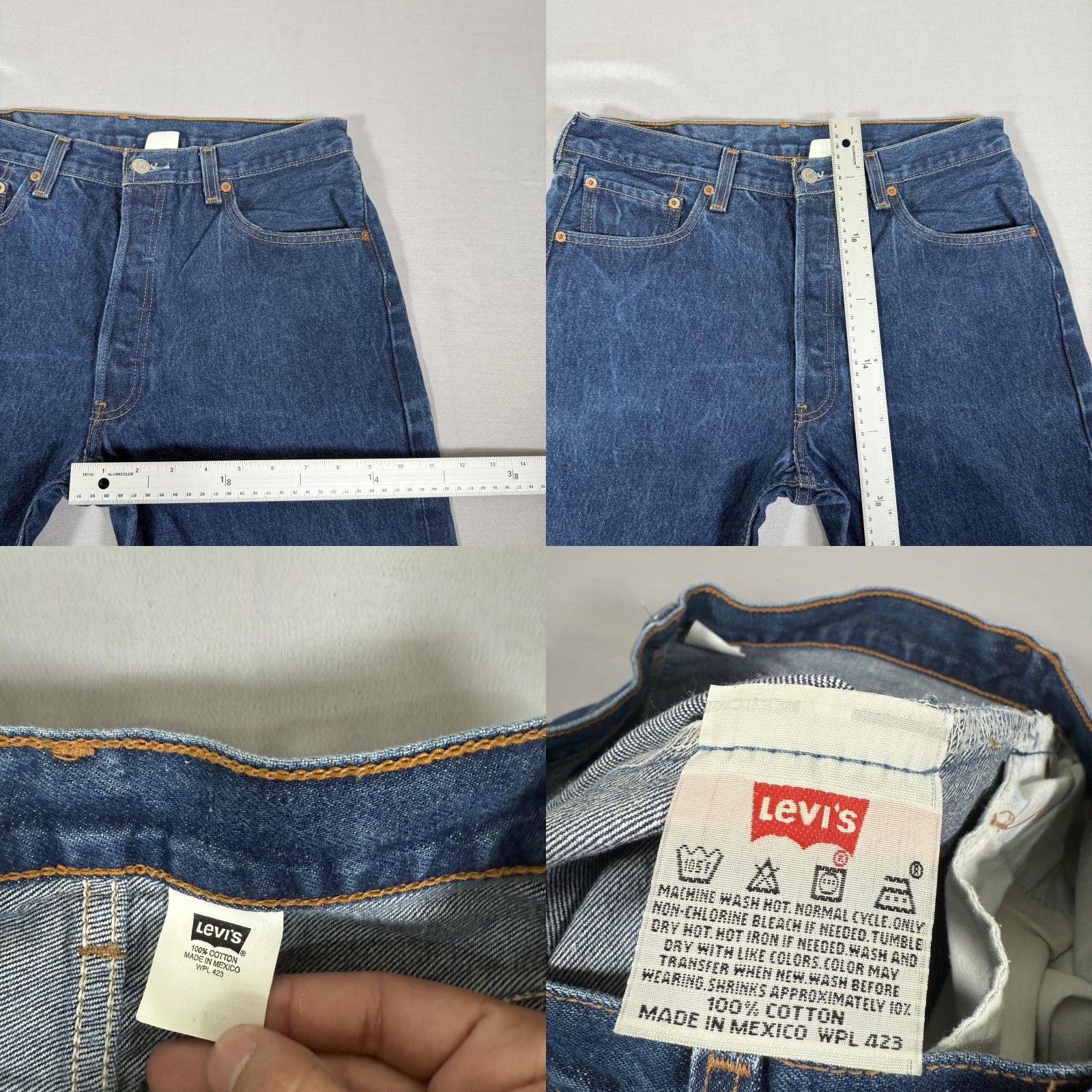 Levi's VINTAGE Levi's Jeans Mens 34x29 Blue 501 Straight Fit Denim Pants Western 90s Size US 34 / EU 50 - 8 Thumbnail