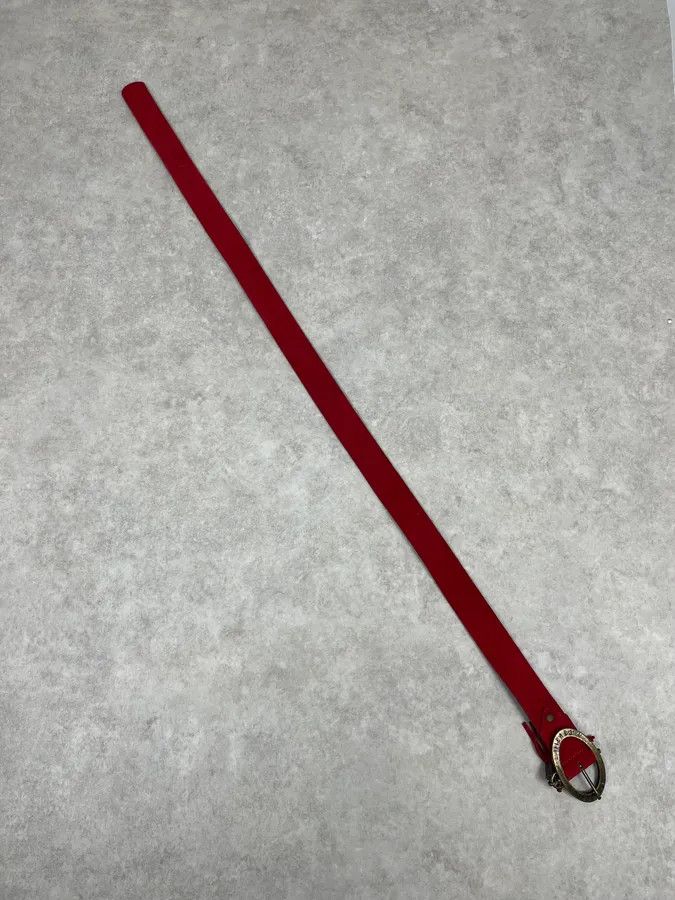 Just Cavalli 2000s Cavalli Suede Red Leather Belt Size ONE SIZE - 4 Thumbnail