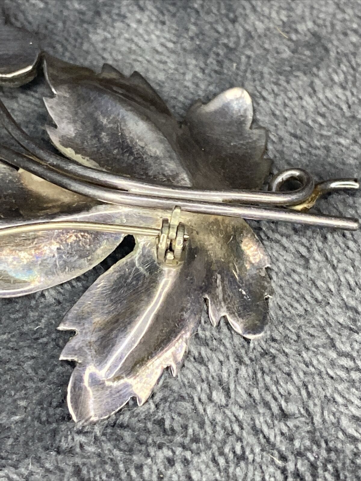 Other Sterling Silver 925 Art Nouveau Leaf Brooch Grape and Cable Size ONE SIZE - 8 Thumbnail