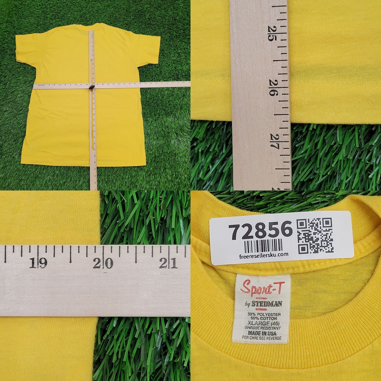 Vintage VINTAGE Stedman Sport-T Ciganik Shirt M/L 20x27 USA Single-Stitch Graphic Tee Yellow Crew Neck Short Sleeve Knit Cotton Polyester T-Shirt 80s Mens Size US L / EU 52-54 / 3 - 8 Thumbnail