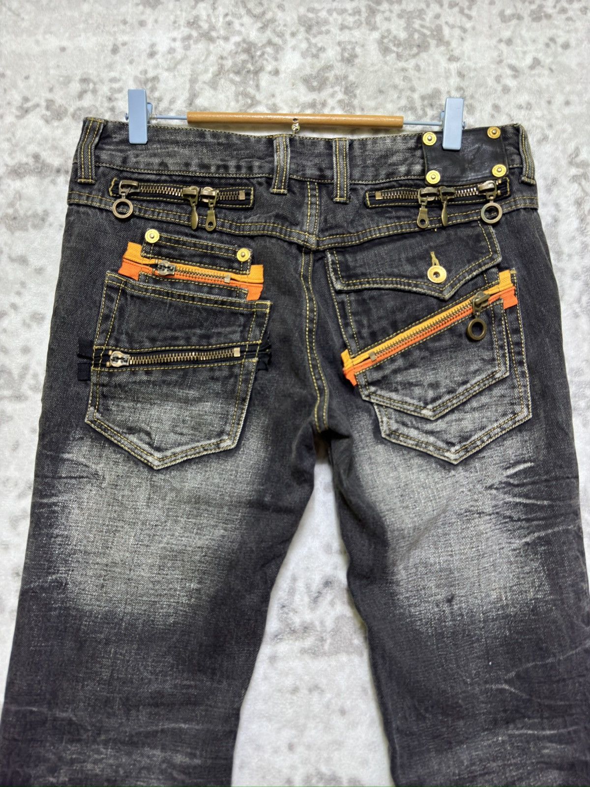 semanticdesign Vintage Semantic Design Flare Washed Denim Zipper Jeans Size US 32 / EU 48 - 8 Thumbnail