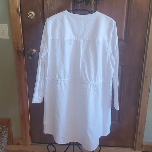 Designer C&C California White Cinched Long Sleeve Sz L Dress or Tunic Size L / US 10 / IT 46 - 8 Thumbnail