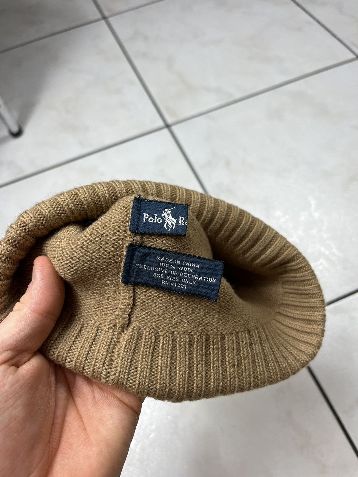 Polo Ralph Lauren × Ralph Lauren × Vintage Vintage 90s Polo Ralph Lauren wool knitted beanie hat logo Size ONE SIZE - 12 Thumbnail