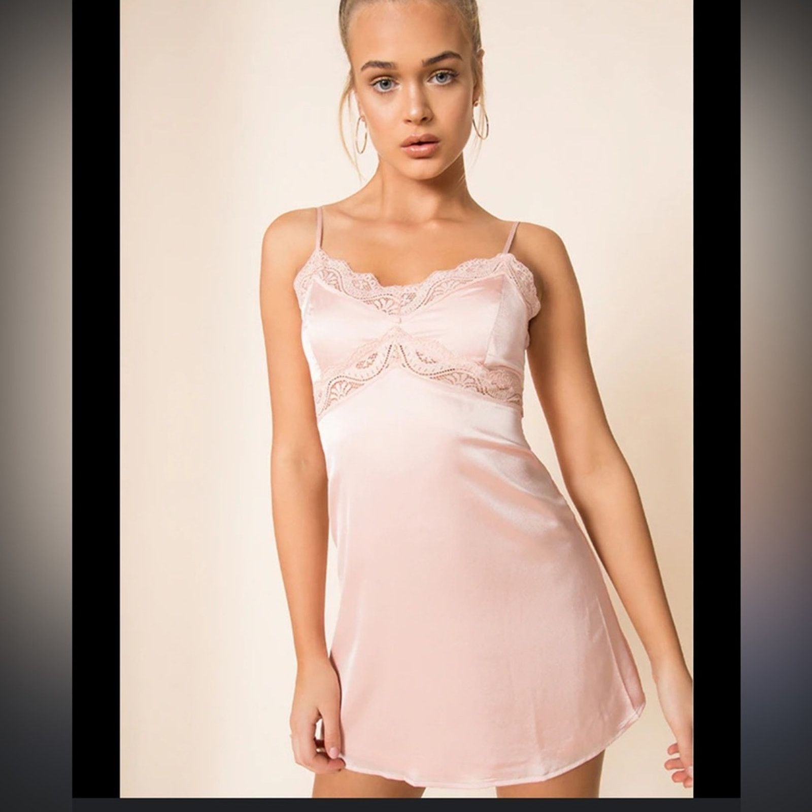 superdown Superdown Helena Lace Slip Dress – Nude Pink – Size S – EUC Size S / US 4 / IT 40 - 1 Thumbnail