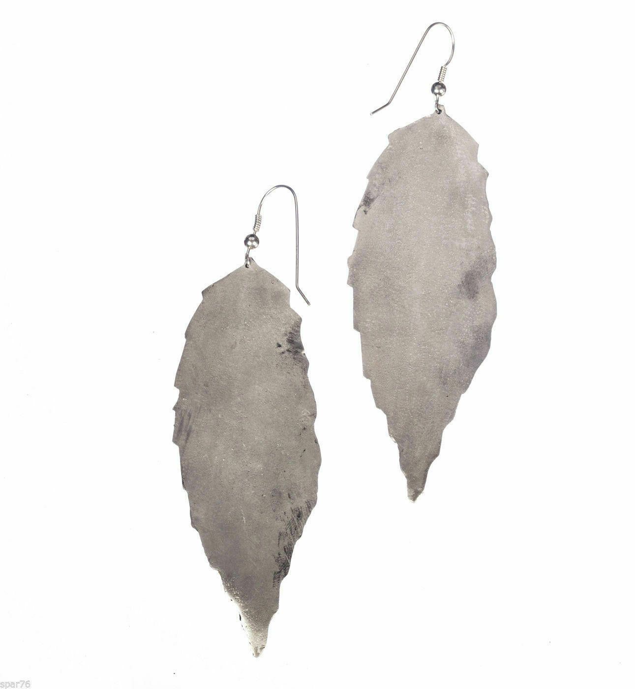 Designer Sterling Tribal Wide Feather Pierced Earrings Alberto Juan Size ONE SIZE - 2 Thumbnail