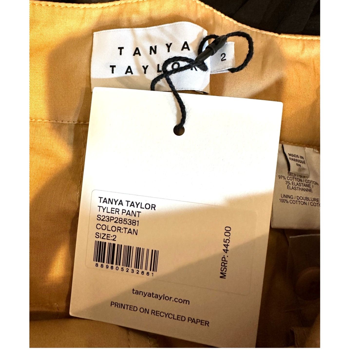 Tanya Taylor Tanya Taylor Tyler Pleated Belted Cuffed Pants Tan size 2 Size 26" / US 2 / IT 38 - 15 Thumbnail