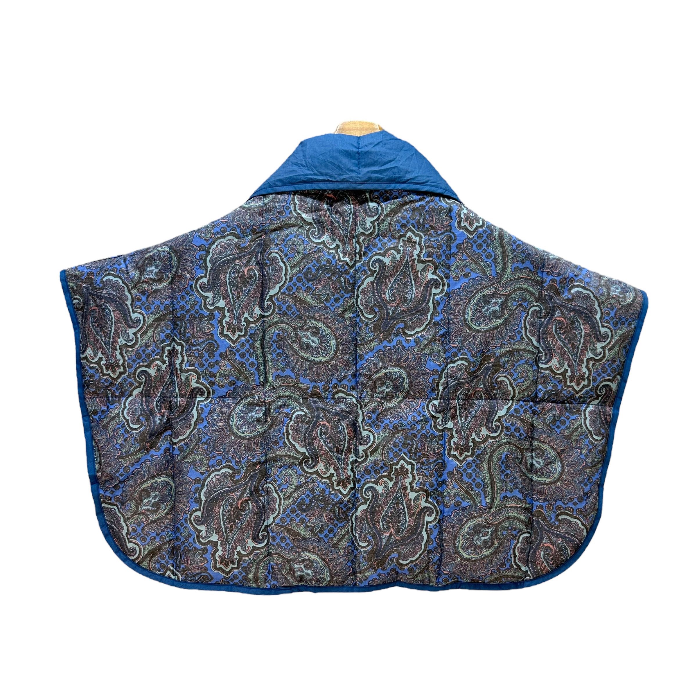 Celine Vintage CELINE Paisley Pattern Down Poncho Vest #A77-1864 Size M / US 6-8 / IT 42-44 - 12 Thumbnail