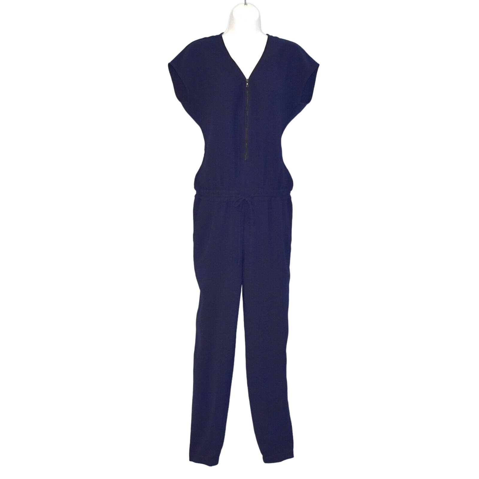 Vince VINCE Navy Jersey Elastic Drawstring Cap Sleeve Jumpsuit 2 Size 26" / US 2 / IT 38 - 2 Thumbnail