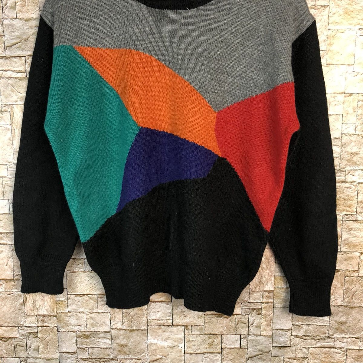 Homespun Knitwear × Japanese Brand Bell House Black art design Knitwear sweatshirt #A855 Size M / US 6-8 / IT 42-44 - 3 Thumbnail
