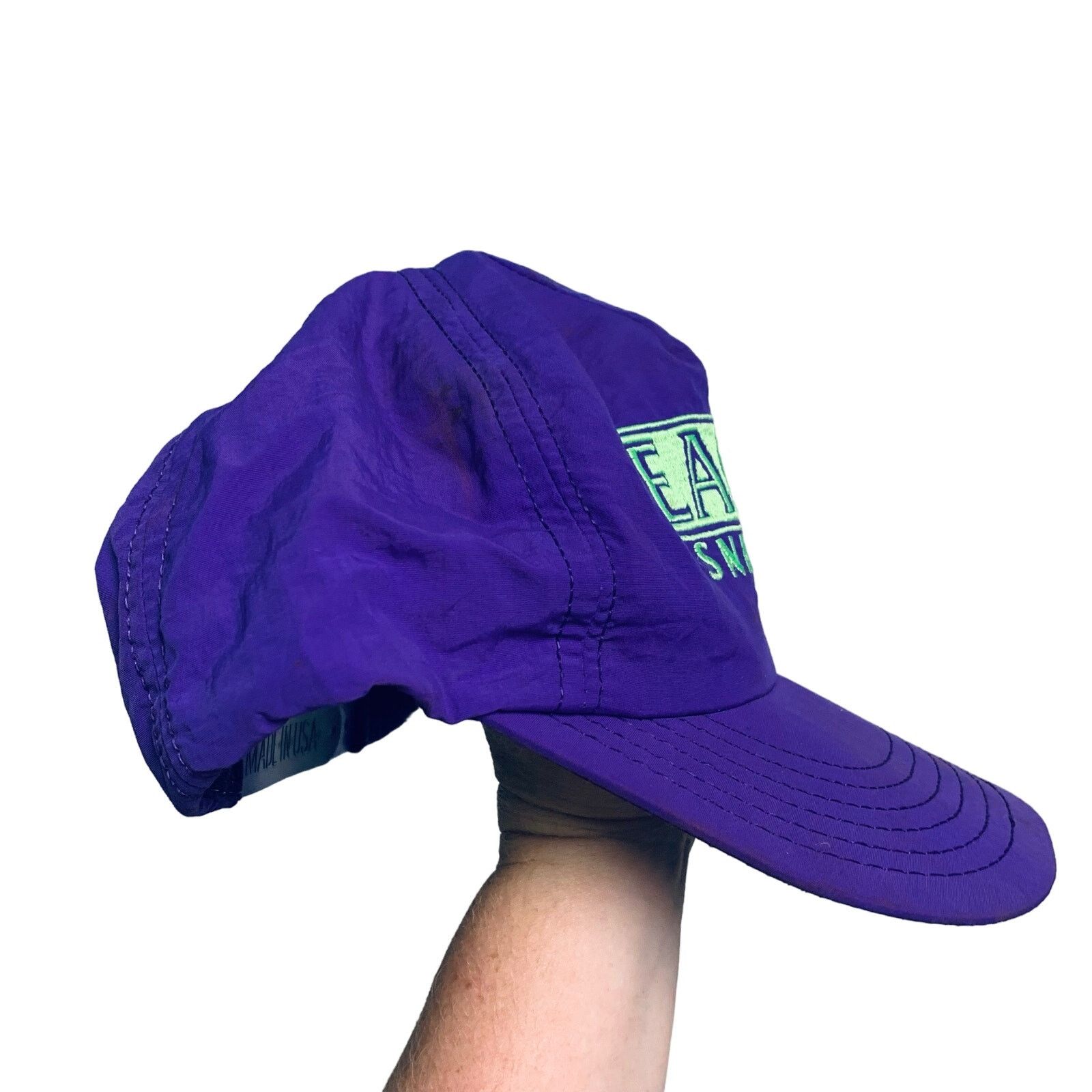 Vintage Vintage Eagle Snacks 90s Y2K Purple Lime Green Snapback Hat Size ONE SIZE - 5 Thumbnail
