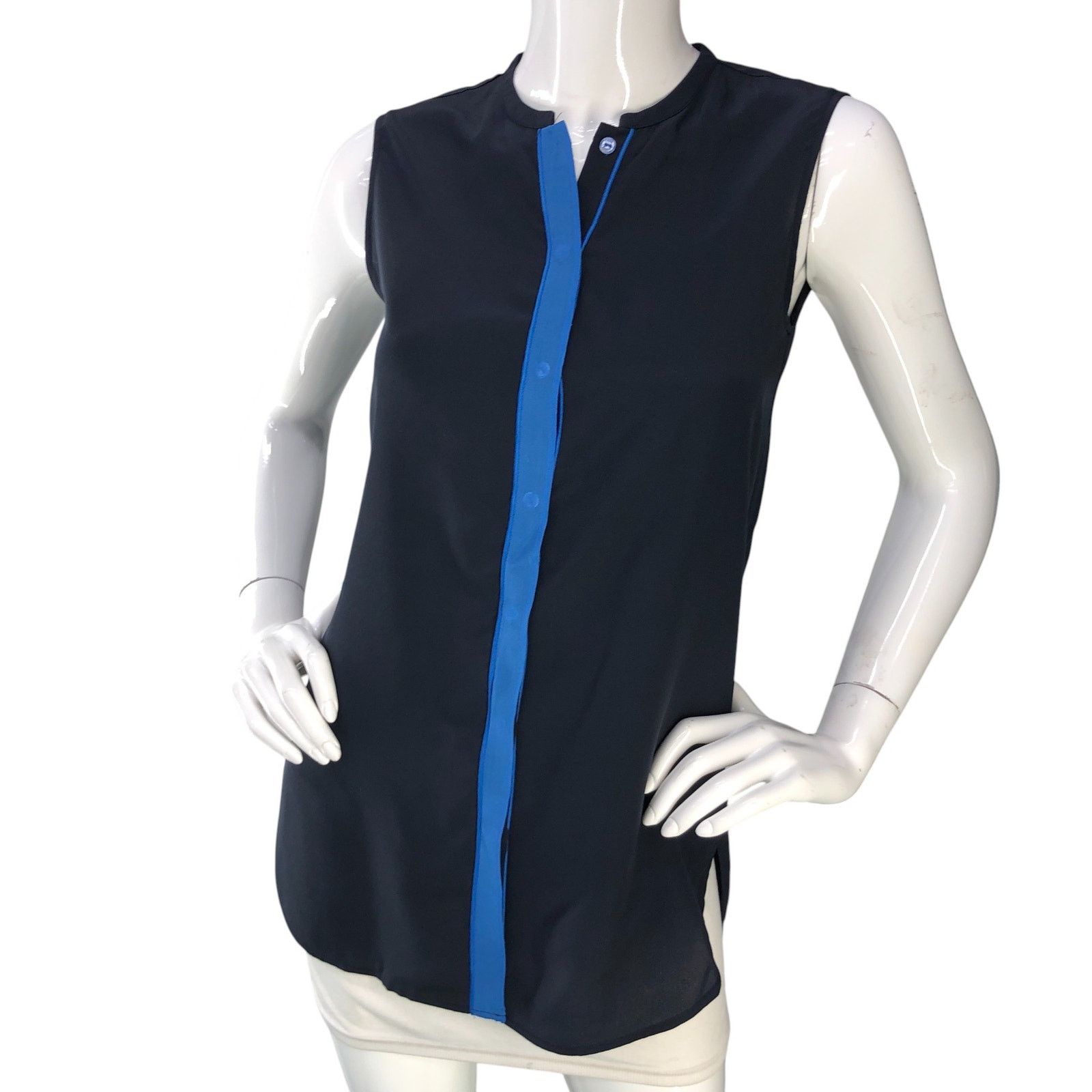 Vince Vince Size XS Tunic Top Blouse Silk Blue Two Tone Sleeveless Size XS / US 0-2 / IT 36-38 - 1 Thumbnail