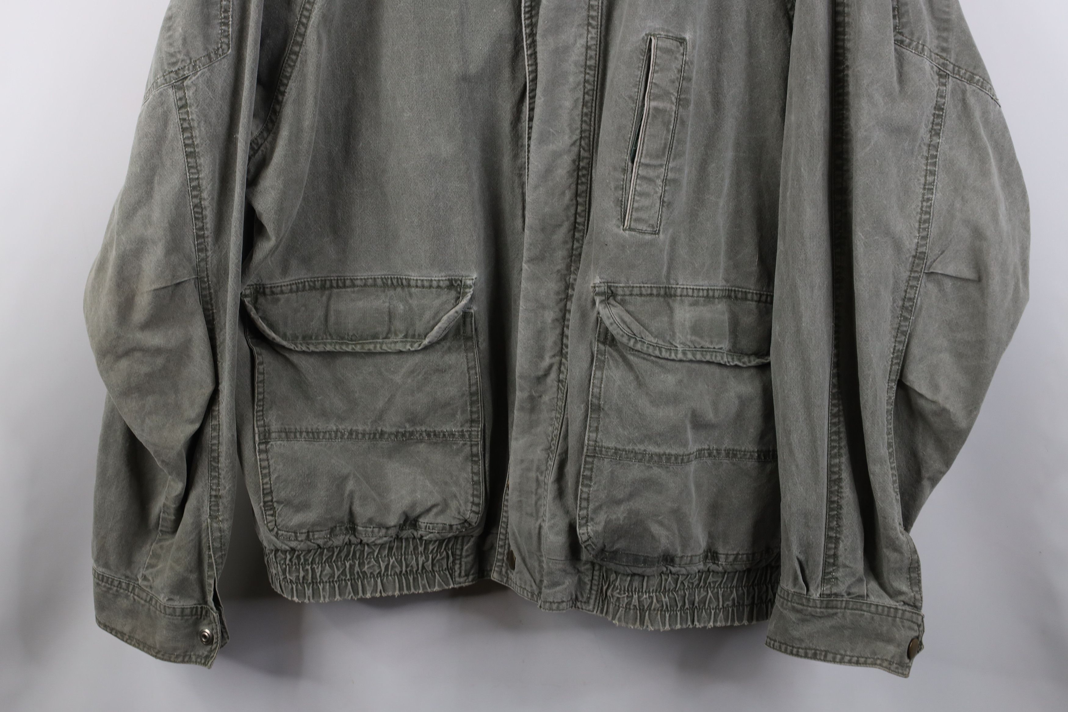 Vintage Vintage 90s Streetwear Pigment Dye Hooded Bomber Jacket Size US L / EU 52-54 / 3 - 3 Thumbnail